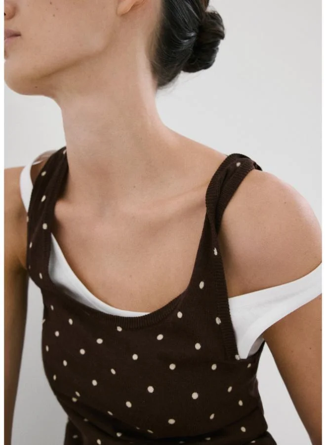 MANGO  Polka-dot knitted top for Women | Best Price UAE