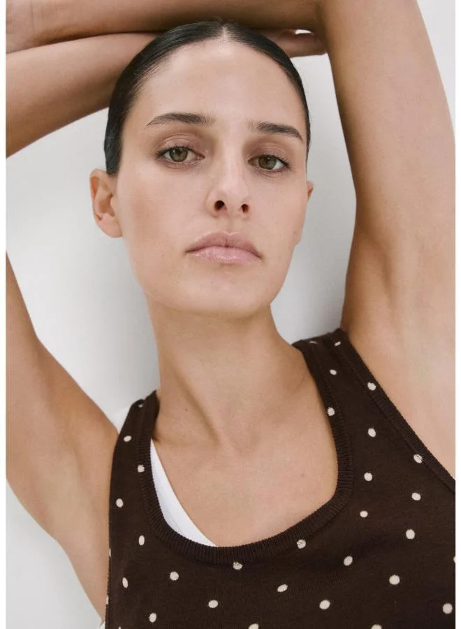 MANGO  Polka-dot knitted top for Women | Best Price UAE
