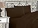 Elegance Linen Elegance Linen 1800 Series 4-Piece Solid Egyptian Quality Bed Sheets with Deep Pockets Up to 16" King Chocolate Brown  - Image 2