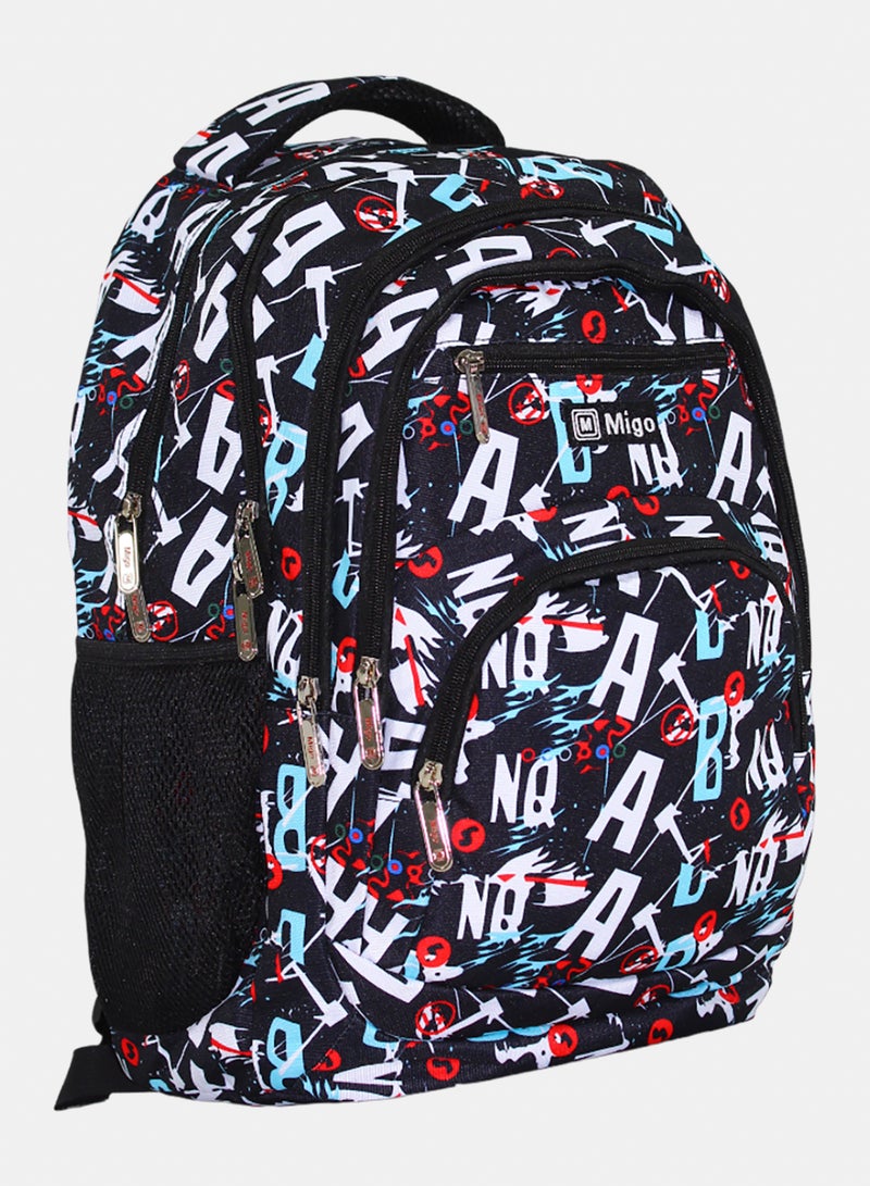 Migo Letters Backpack 18 Inches – Black - Image 1