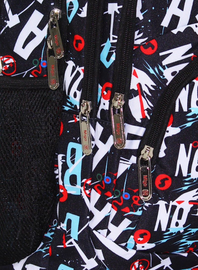 Migo Letters Backpack 18 Inches – Black - Image 3
