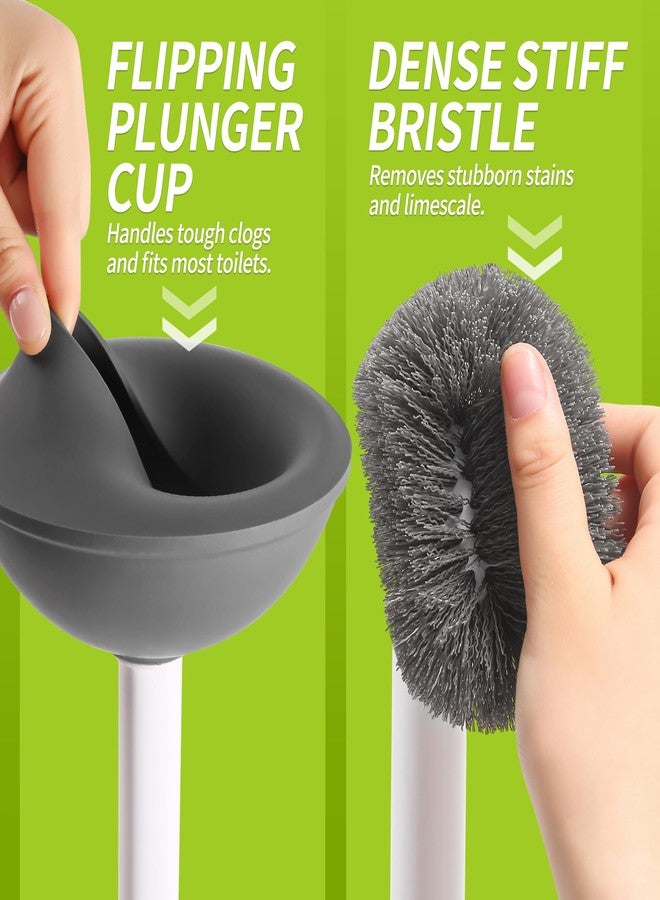 IVYROLL Toilet Brush and Plunger Set Hidden, S-Shaped Toilet Brush Plunger Combo, Perfect for Homes, Apartments & Bathrooms - Image 4