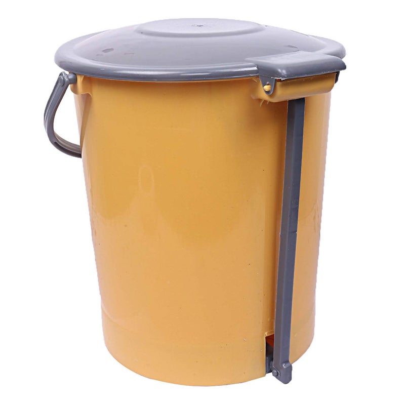 Kuber Industries Plastic 2 Pieces Dustbin Garbage Bin with Handle, 10 Liters (Yellow & Grey) - CTKTC22819 - Image 5