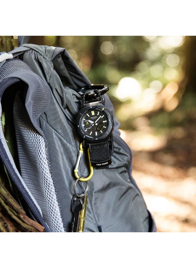 CASIO PRO TREK Analog‑Digital Solar Watch PRJ‑B001B‑1D, 50.3 mm Black Dial, Bio‑Resin Case & Cloth Band, Bluetooth, 100 m WR, Rotary‑Guard Bezel - Image 4