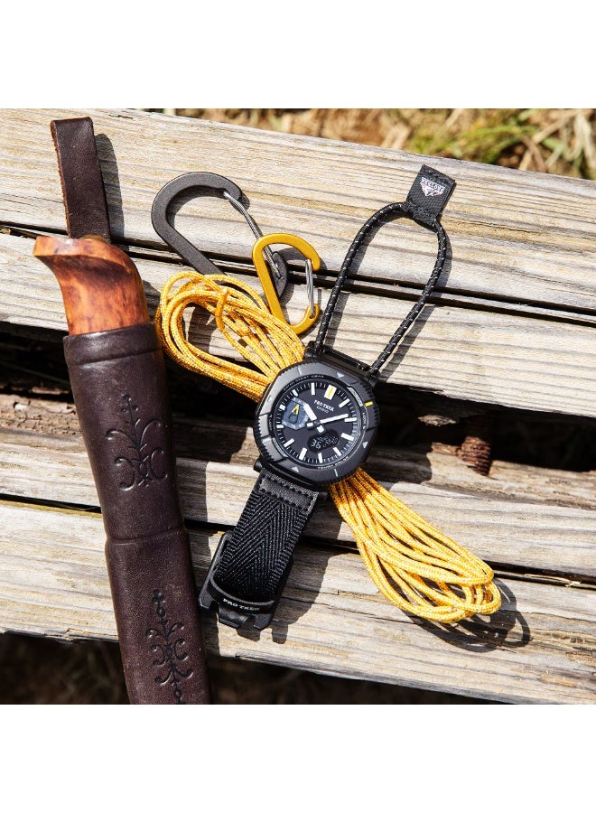 CASIO PRO TREK Analog‑Digital Solar Watch PRJ‑B001B‑1D, 50.3 mm Black Dial, Bio‑Resin Case & Cloth Band, Bluetooth, 100 m WR, Rotary‑Guard Bezel - Image 1