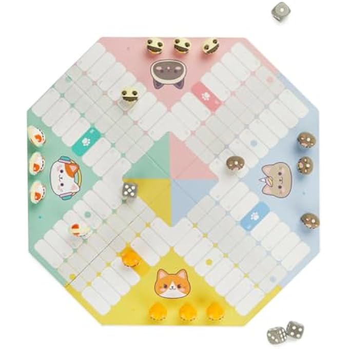 balvi Purrchisi Classic Board Game in Original Kawaii Design PlasticHard Cardboard - Image 1