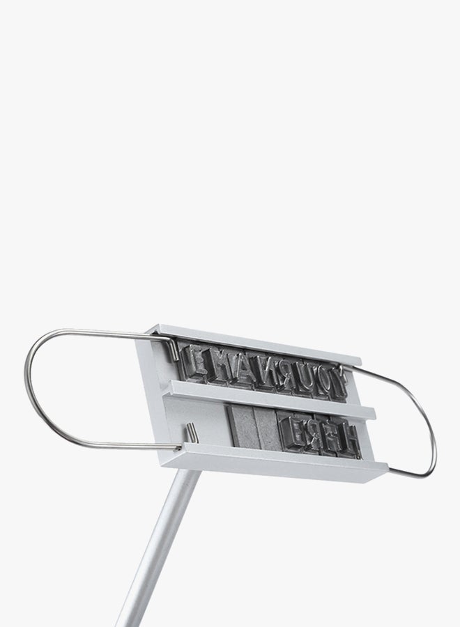 إسكدنيا عصا حديدية لتوسيم لحم الستيك يمكن تغيير حروفها فضي/بني - Image 4