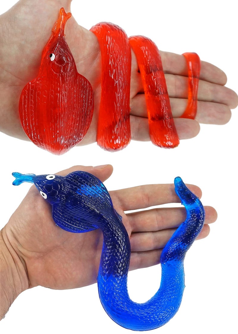 JA-RU Giant Snake, Lizard & Crocodile Sticky Stretchy Toy (3 Fidget Pack) Stress Relief Squishy Toys for Kids. Birthday Party Favors, Stocking Stuffer, Treasure Box Prizes. 430-3s - Image 3