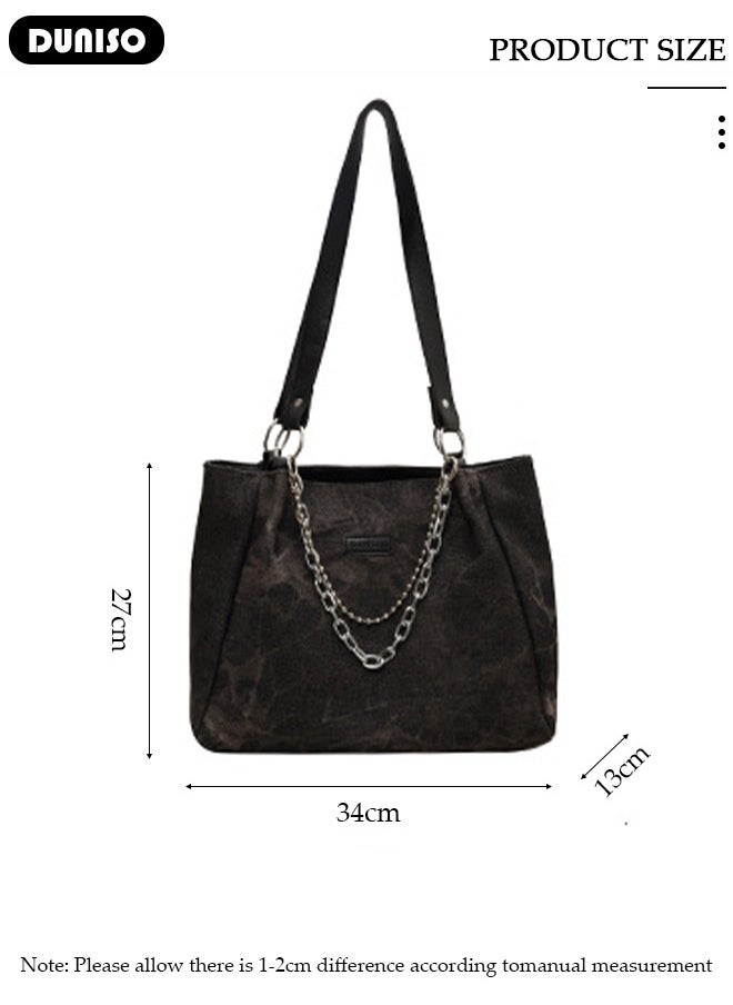 DUNISO - Women's Shoulder Tote Bag Canvas Handbag For Women Large Capacity Crossbody Bag Fashionable Travel Messenger Shoulder Bag For Ladies Girls College Students - Image 1