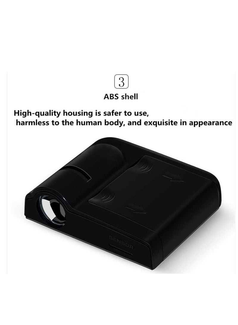 2Pcs Wireless Universal Car Projection LED Projector Door Shadow Light Welcome Light Laser Emblem Logo Lamps Kit No Drilling Required - Image 1