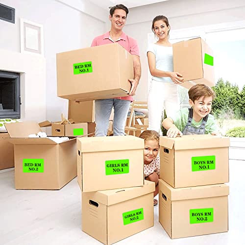 Well Tile 2" x 3" Green Rectangle Color Coding Labels - Square Color-Code Stickers Permanent Adhesive, Write-On Surface - 250 Labels/per Roll - Image 5
