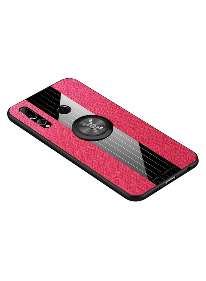 Case For Huawei Enjoy 9s Stitching Cloth Textue Shockproof TPU Protective Case with Ring Holder