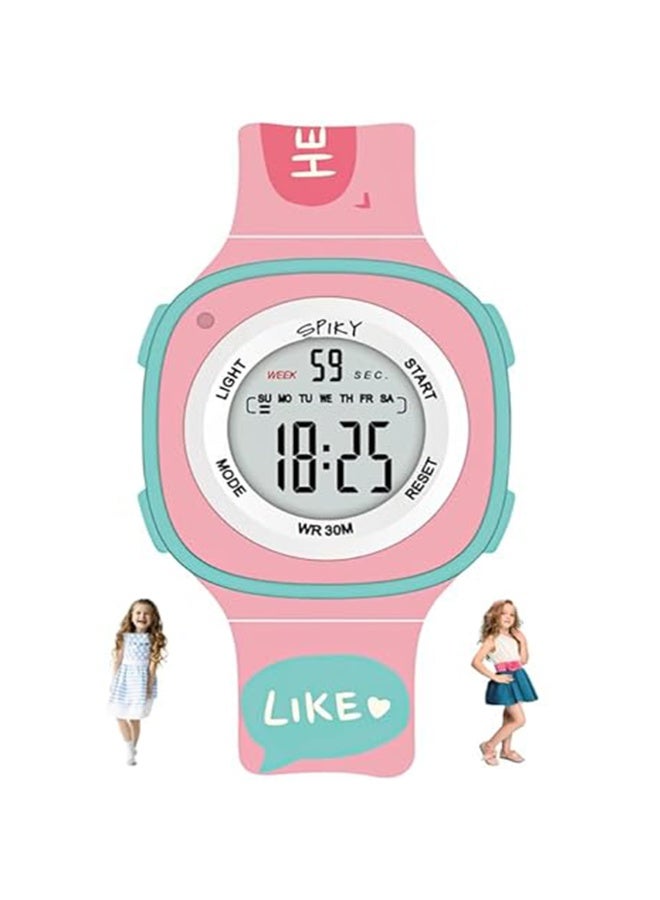 SPIKY Digital Sports Watch for Kids | Multifunctional, Luminous Display, Alarm | Water Resistant & Printed Silicone Strap | Best Birthday Gift Wrist Watches for Girls & Boys | Age 2-14 yrs - Image 1