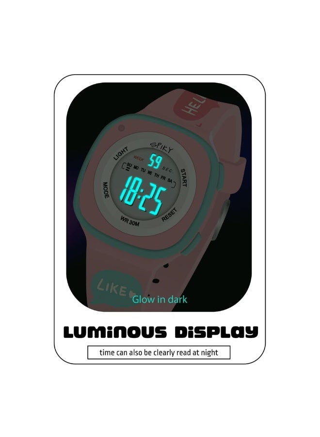 SPIKY Digital Sports Watch for Kids | Multifunctional, Luminous Display, Alarm | Water Resistant & Printed Silicone Strap | Best Birthday Gift Wrist Watches for Girls & Boys | Age 2-14 yrs - Image 5