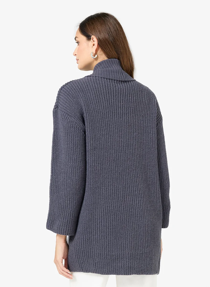 ELLA Front Open Ribbed Cardigan