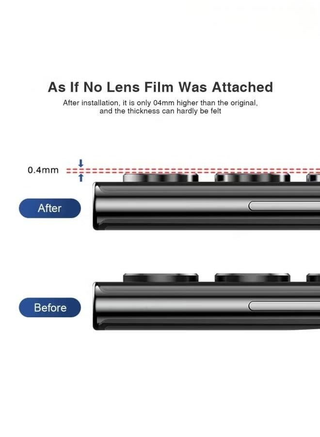 Camera Lens Glass Protector With Ring For Samsung Galaxy S24 Ultra Scratch-Resistant Ultra-Thin Tempered Glass with Aluminum Edge Scratch-Resistant Ultra-Thin Tempered Glass with Aluminum Edge, Black  - Image 3