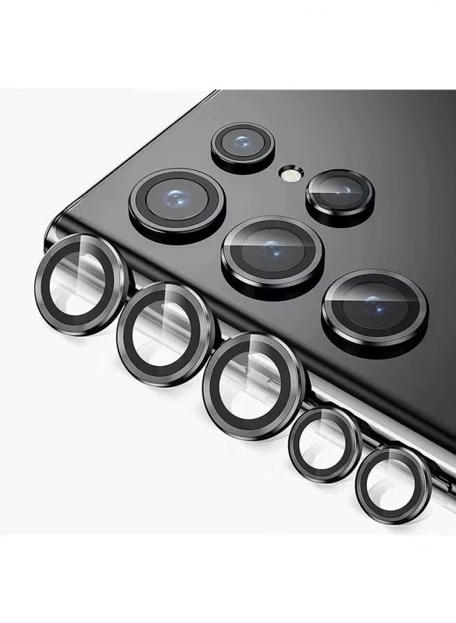 Camera Lens Glass Protector With Ring For Samsung Galaxy S24 Ultra Scratch-Resistant Ultra-Thin Tempered Glass with Aluminum Edge Scratch-Resistant Ultra-Thin Tempered Glass with Aluminum Edge, Black  - Image 5