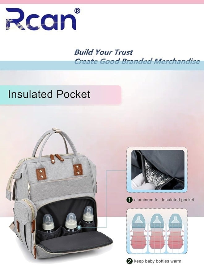 Rcan Baby Diaper Bag Backpack with USB Port Outdoor Travel Large Capacity Durable Maternity and Baby Bag Multifunctional Waterproof Handbag for Baby Mother  - Image 5