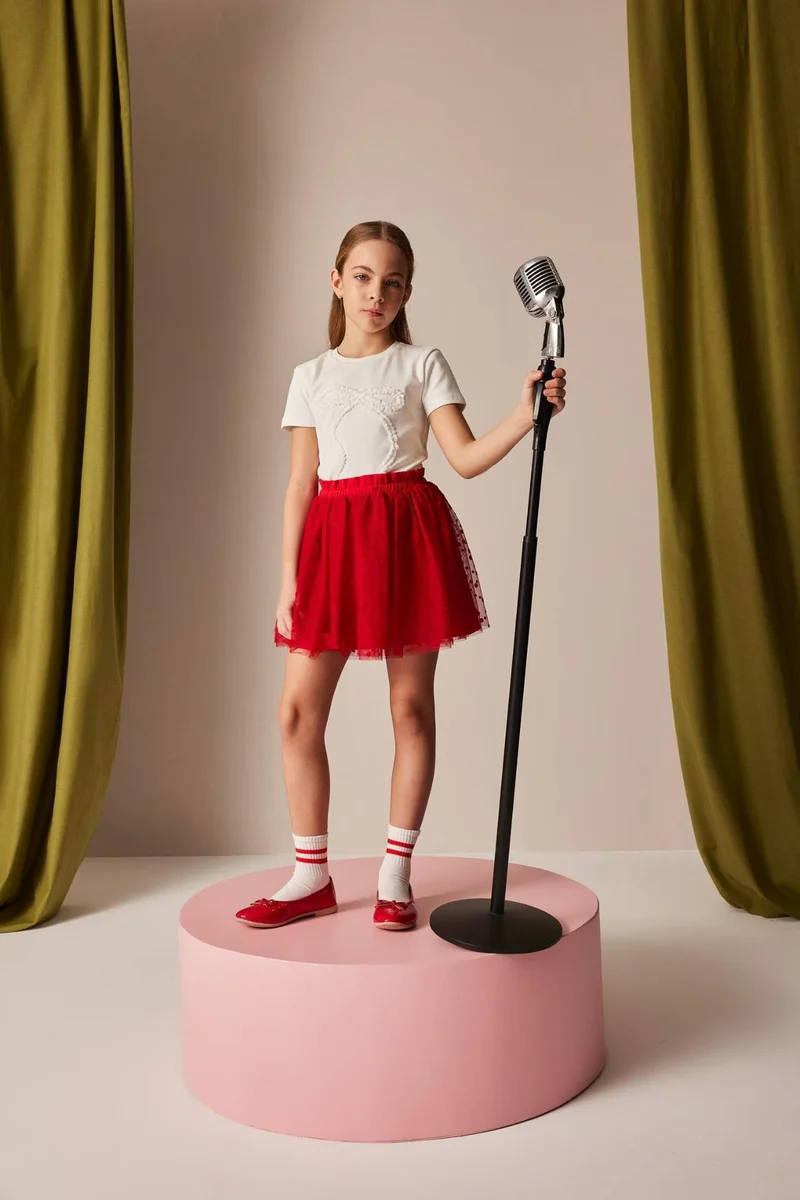 ديفاكتو Girl A Cut Knitted Skirt