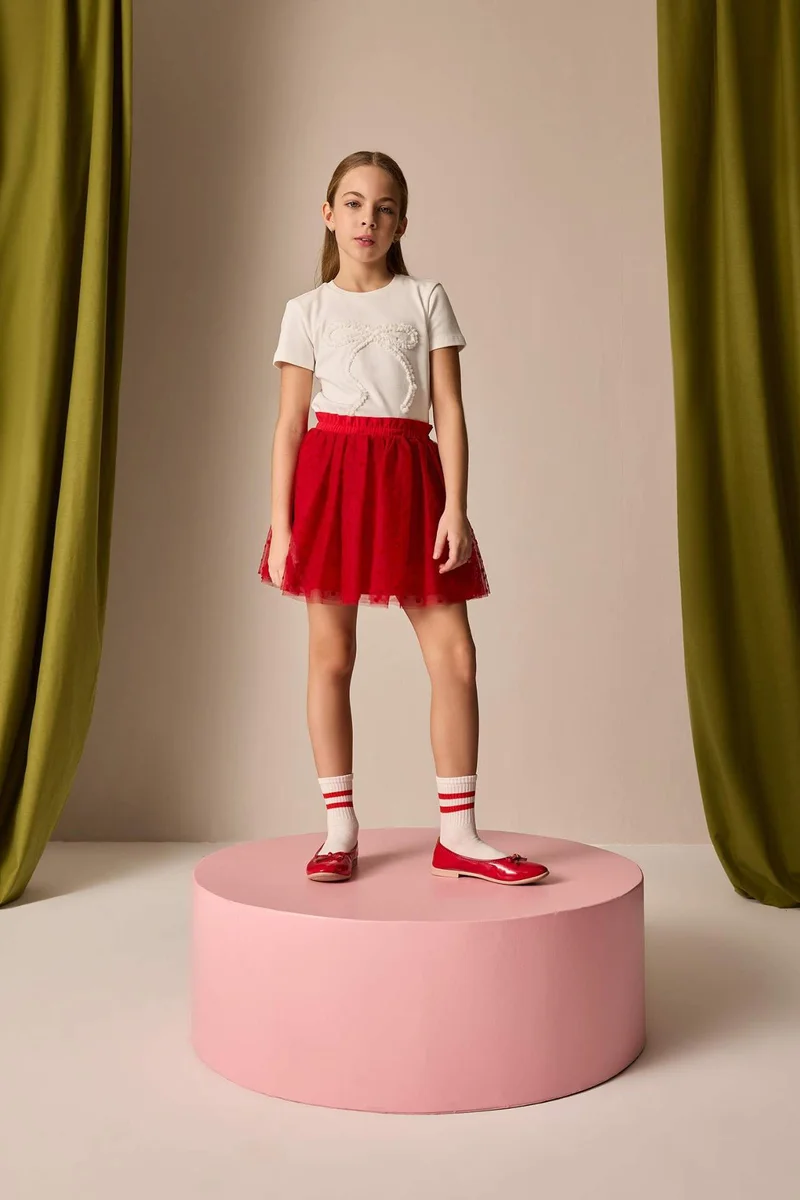 ديفاكتو Girl A Cut Knitted Skirt