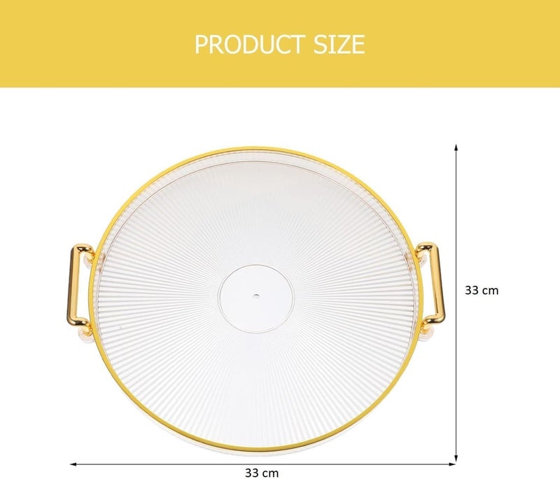 Clefairy Acrylic Dessert Tray | Round High-End Serving Tray for Kitchen | Multipurpose Modern Decorative Platter with Handles with Transparent Décor Platter - Image 4