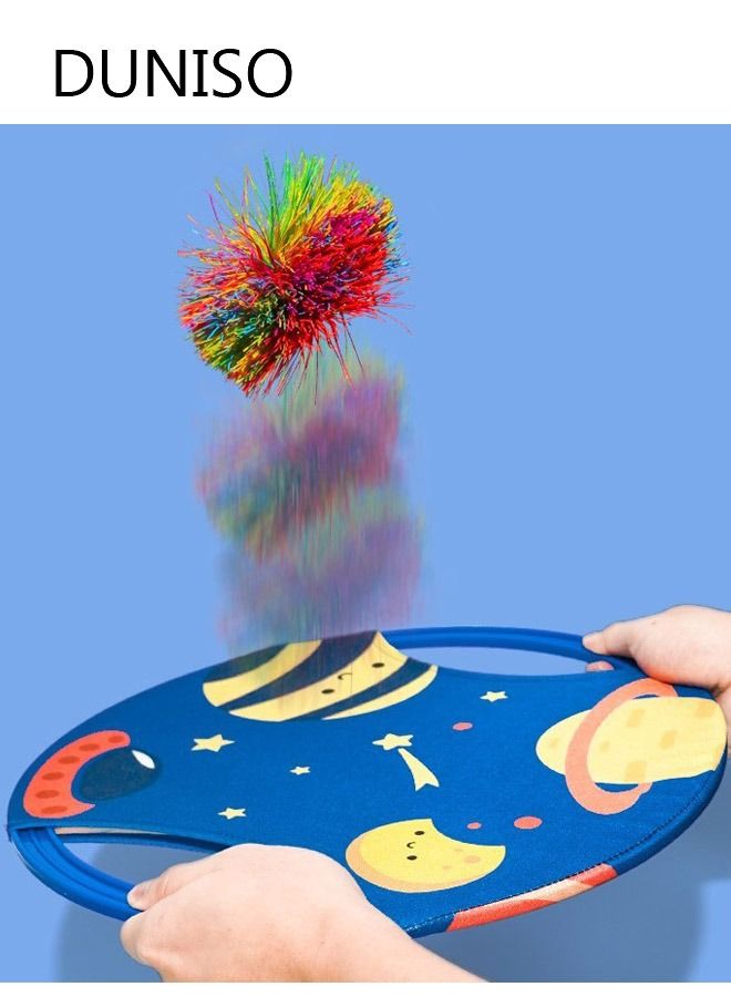 DUNISO Toss and Catch Balls Game Activities Toys Bouncy Paddle Playset with String Balls Also Works as Flying Disc Funny Outdoor and Indoor Game for Kids - Image 3