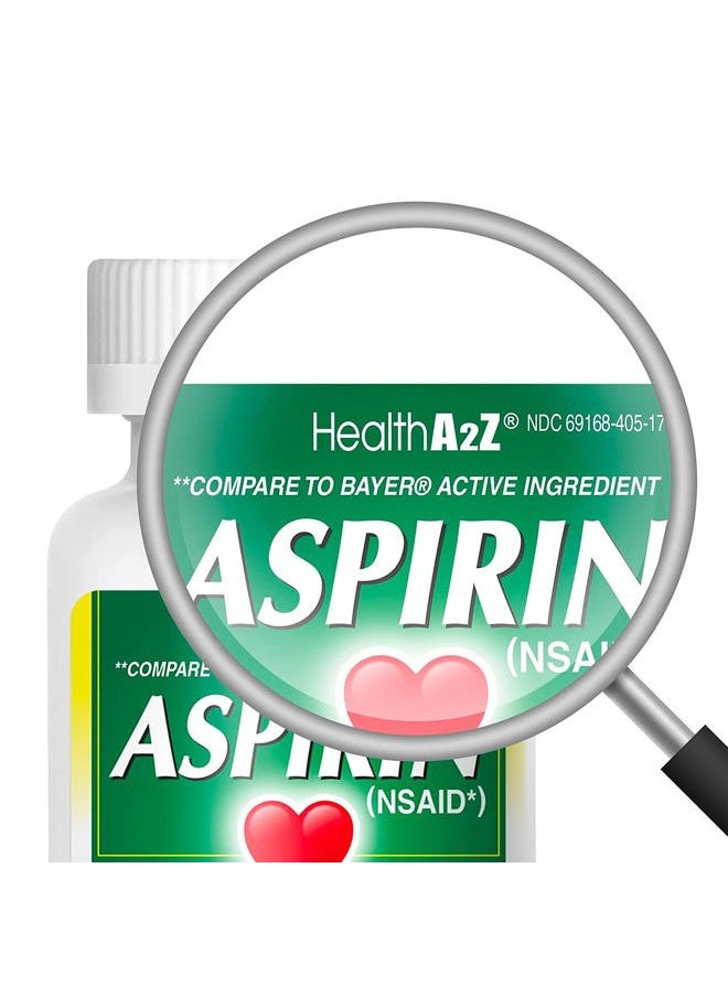 HealthA2Z ® Aspirin 81 mg | Low Strength | Enteric Coated | Pain Relief | Reduces Minor Aches Muscle Pain & Cramps | Fever Reducer | Reduces Headache (365 Counts)  - Image 2