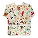 BAHABY Kids Art Smocks Dinosaur Painting Aprons for Children Waterproof Artist Smock with Long Sleeve and 3 Pockets for Age 38 Years Off white - Image 3