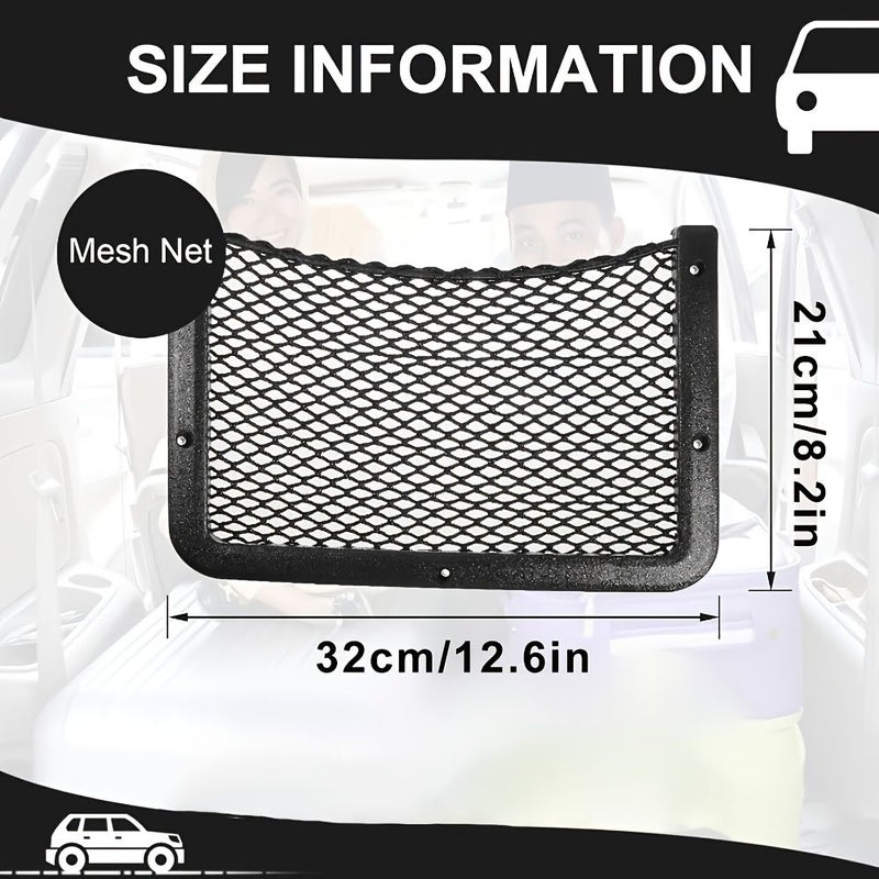 3PCS Plastic Mesh Storage Bags For Cars Campers Boats Mobile Phone Holder With Screws - Image 2