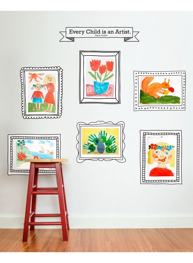 Simple Shapes Kids Art Display Frames Vinyl Wall Sticker - Peel and Stick - by Simple Shapes (Picasso Quote Banner) - Image 1