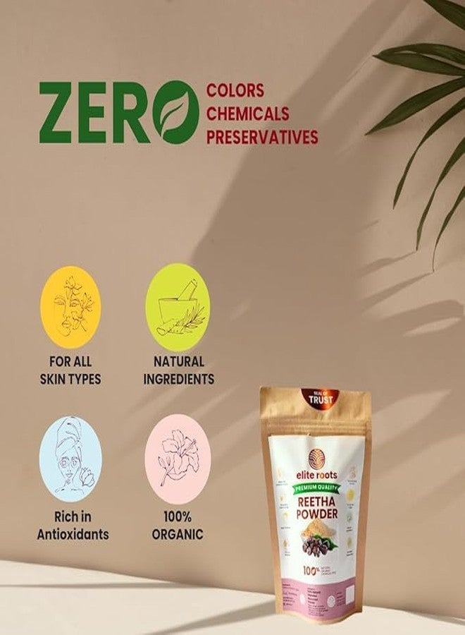 Elite Roots EliteRoots Organic Reetha Powder for Hair Care - 100% Natural & Pure Soapnut Powder | Cleanses Scalp, Promotes Hair Growth & Adds Shine | Chemical-Free Herbal Pack for DIY Hair Masks - Image 4