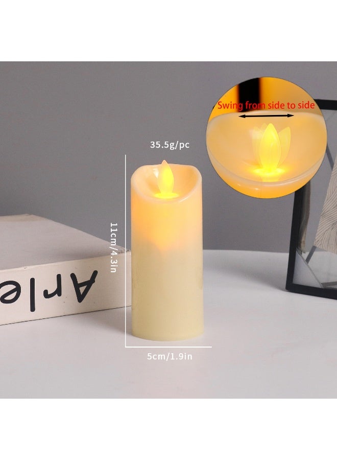 Battery powered flameless LED candles, realistic plastic electric high flicker lights, suitable for indoor and outdoor bookshelves, banquet centers, fireplace decorations, 5-piece set - Image 5