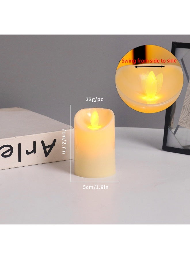 Battery powered flameless LED candles, realistic plastic electric high flicker lights, suitable for indoor and outdoor bookshelves, banquet centers, fireplace decorations, 5-piece set - Image 4