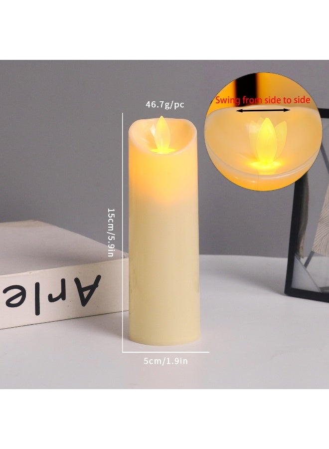 Battery powered flameless LED candles, realistic plastic electric high flicker lights, suitable for indoor and outdoor bookshelves, banquet centers, fireplace decorations, 5-piece set - Image 3