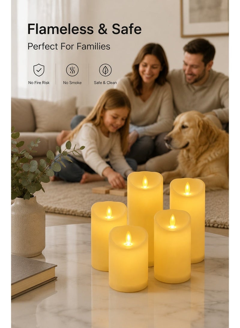 5PCS Flameless LED Candles Battery Operated Flickering Pillar Candles for Home Decoration - Image 2