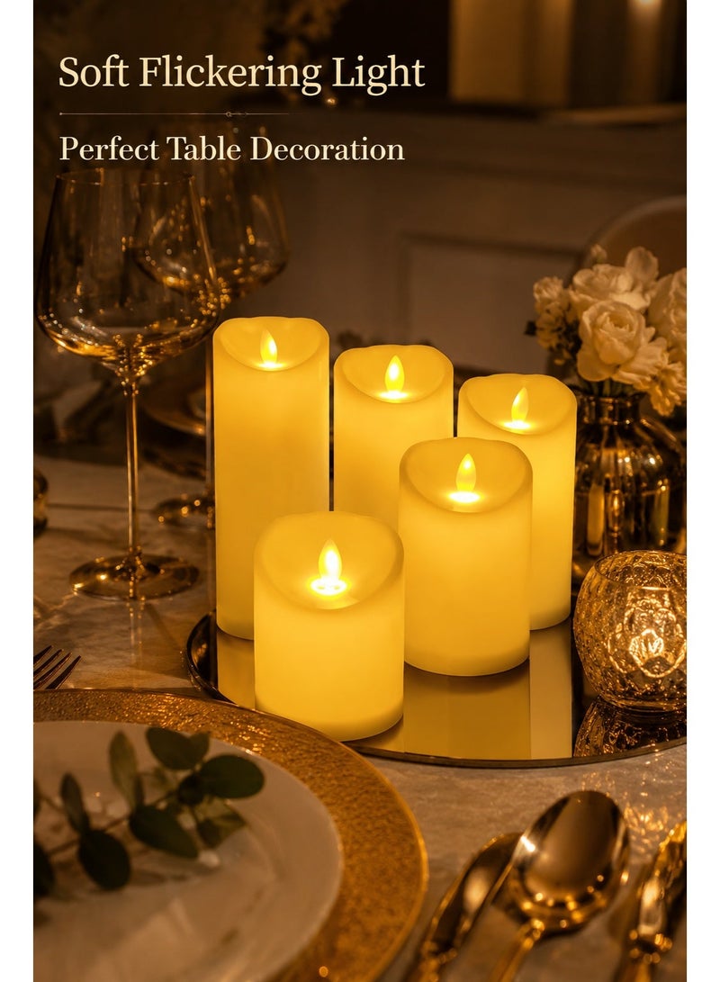 5PCS Flameless LED Candles Battery Operated Flickering Pillar Candles for Home Decoration - Image 4