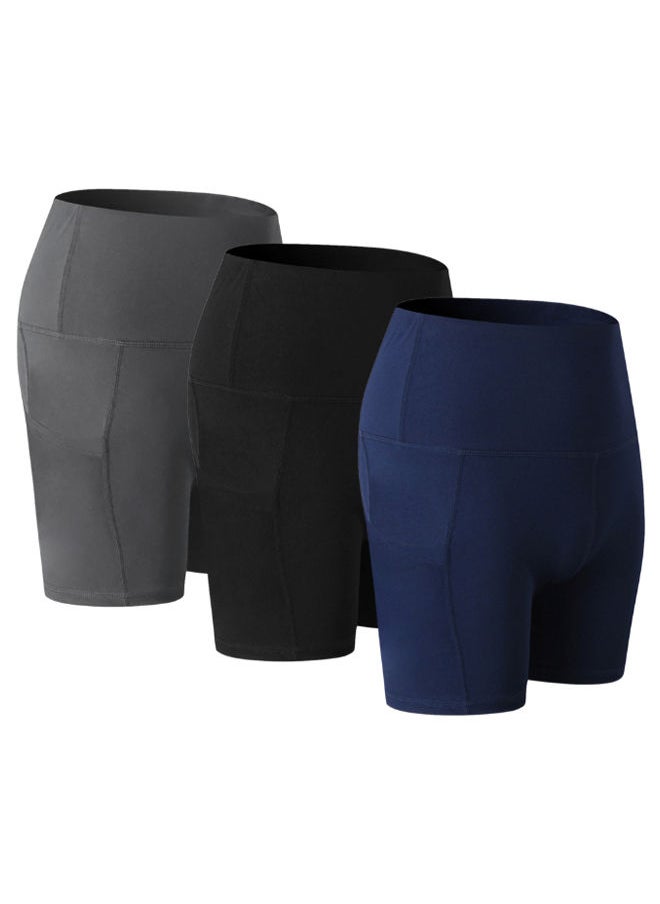 NIBEMINENT 3-Piece Waist Stretch Workout Short Set L  - Image 1