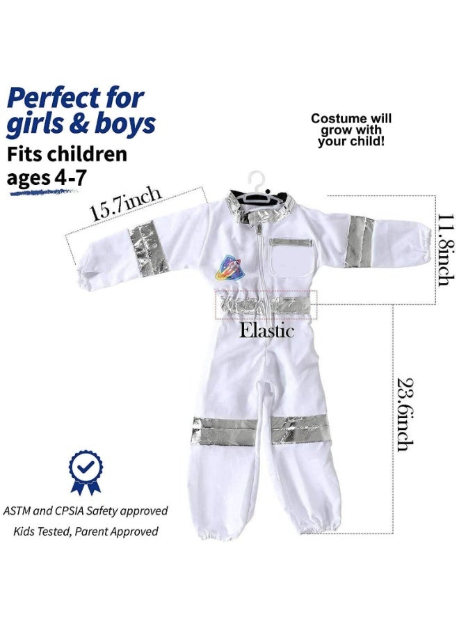 "Kids 3+ year's Astronaut Costume Dress-Up Set – Space Suit with Helmet & Gloves for Boys & Girls – Pretend Play Space Explorer Outfit for Birthday Parties, School Events, Halloween & Fancy Dress (1 Pc – Colour as per Stock) - Image 4