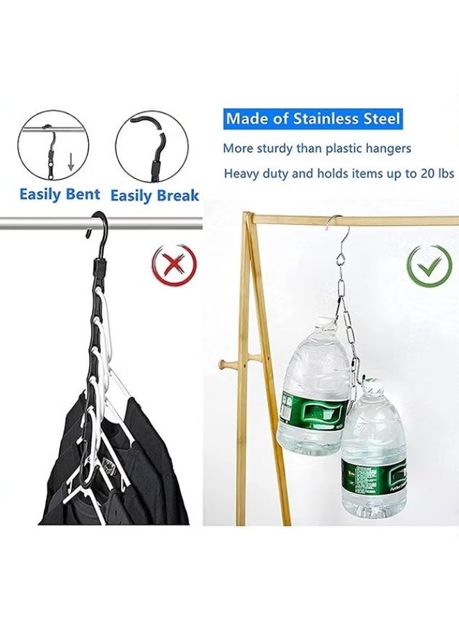 EETU 6 Piece Stainless Steel Hanger Chain,Space Saving Hanger,Closet Organizer and Storage,Great For Shirts Pants Dress Coat,College Dorm Room Essentials Wardrobe Chain - Image 5