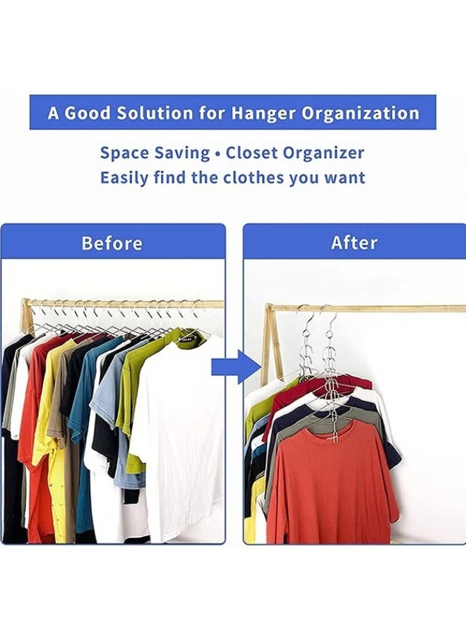 EETU 6 Piece Stainless Steel Hanger Chain,Space Saving Hanger,Closet Organizer and Storage,Great For Shirts Pants Dress Coat,College Dorm Room Essentials Wardrobe Chain - Image 4