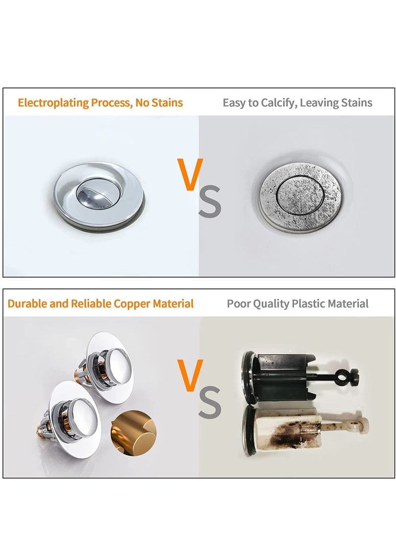 XiuWoo - 2 in 1 Stainless Steel Spring Core Pop Up Drain Plug and Universal Replacement Sink Strainer Stopper - Image 1