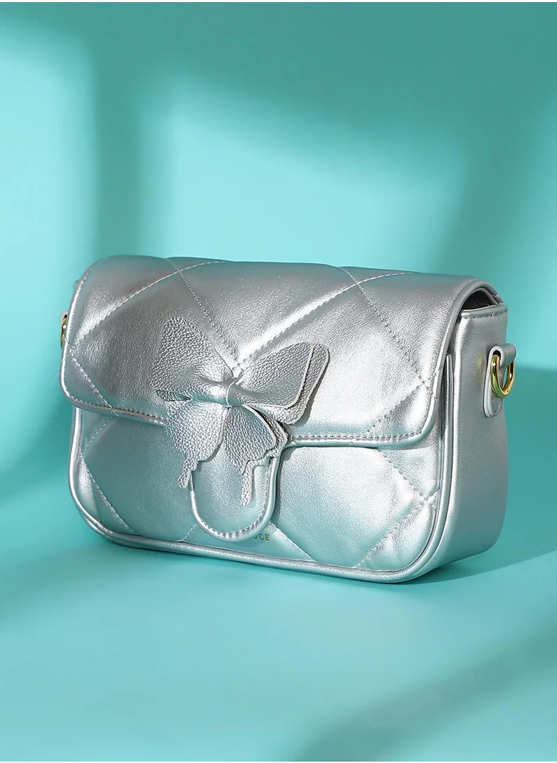 Haute Sauce The Quilted Butterfly Shoulder Bag - Chalice Silver