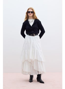 Manuka Layered Boho Voile Skirt Ecru  - Image 3
