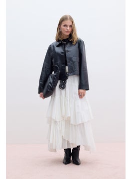 Manuka Layered Boho Voile Skirt Ecru  - Image 5