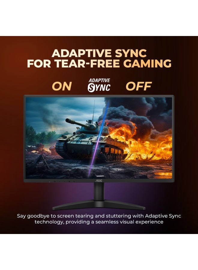 AOC 24.5" Gaming Monitor, Full HD 144Hz IPS Display, 0.5ms Response, HDR10 & AdaptiveSync, 3-Sided Frameless Design Black - Image 4