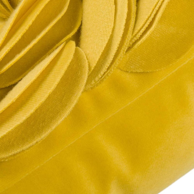 KINGROSE 3D Flower Home Decorative Throw Pillow Cover Soft Pillowcase Cushion Case for Bed Living Room Sofa 12 x 20 Inches Velvet Yellow - Image 5