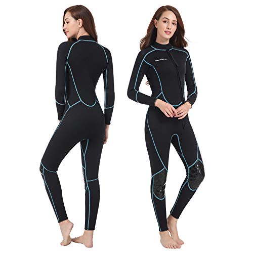 Seaskin Mens 3mm Shorty Wetsuit Womens, Full Body Diving Suit Front Zip Wetsuit for Diving Snorkeling Surfing Swimming Medium - Image 2