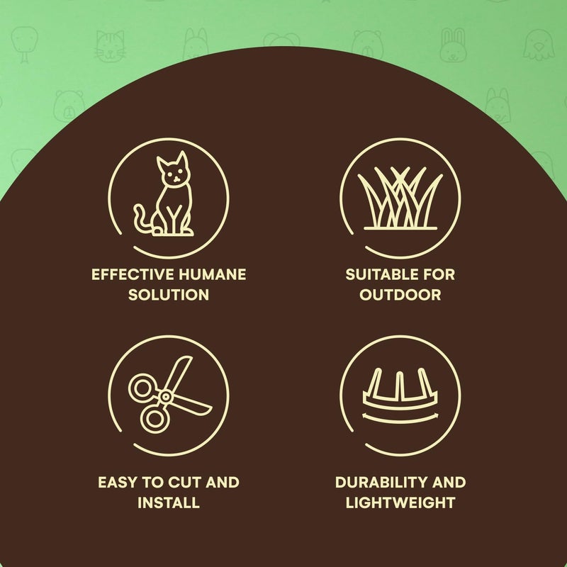 Homarden Cat Deterrent at Home - Pack of 6 Pet Deterrent Mats for Cats and Dogs - Indoor and Outdoor Spike Mats for Pet Training - Durable, Lightweight, Cut-to-Size Design - White, 42 x 34 x 2.5 cm - Image 3