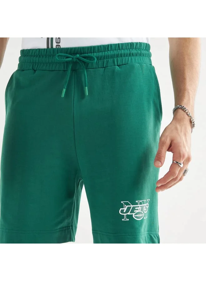 Splash FAV New York Jets Print Shorts with Drawstring Closure and Pockets