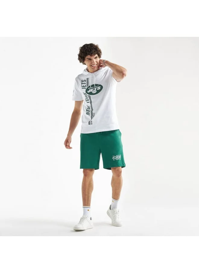 FAV New York Jets Print Shorts with Drawstring Closure and Pockets